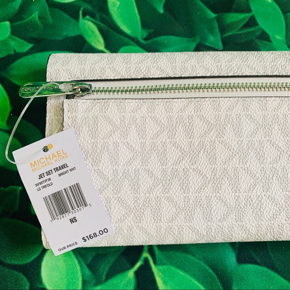 Michael Kors Trifold Wallet bright white gray new - Picture 3 of 7